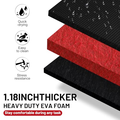 Foldable Mechanic Kneeling Pad,22.44" Wide EVA Foam Mat,1 Pack,Red - color: Red & Black