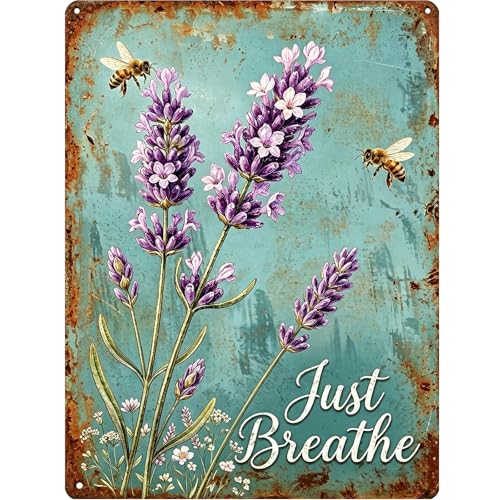 Lavender 5D Diamond Art Kits for Adults, Just Breathe Round Full Drill Flower Diamond Painting for Beginners, DIY Gem Art for Home Wall Decor, Stress Relief Crafts, Include Tools, 12x16 Inch - color: QD149