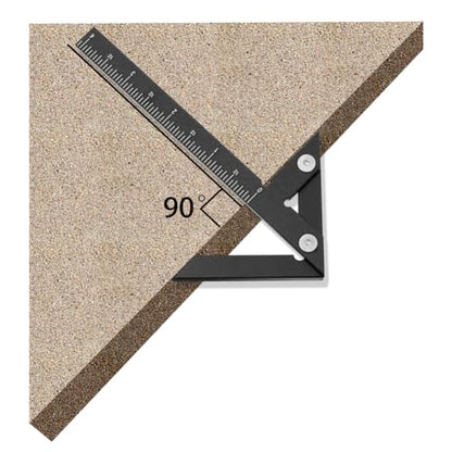 Aluminum Imperial Circle Center Positioning, 45/90 Degree Positioning Ruler, Right Angle Positioning, Centerline Positioning, Multi-Function Arrow Ruler, High-Precision Measuring Ruler,044BK - color: Black(Imperial)