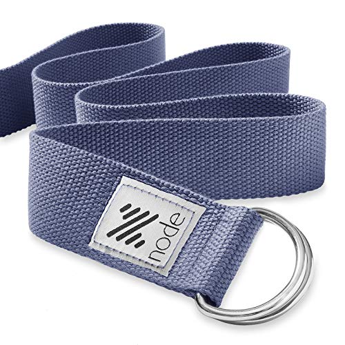 7-1/2' Yoga Strap for Stretching, Woven Cotton Blend Yoga Strap with Adjustable D-Ring Buckle for Exercise, Therapy and Fitness - color: Royal Blue