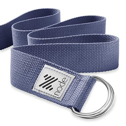 7-1/2' Yoga Strap for Stretching, Woven Cotton Blend Yoga Strap with Adjustable D-Ring Buckle for Exercise, Therapy and Fitness - color: Royal Blue