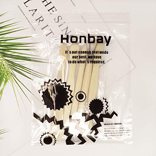 "Honbay 5-Piece Wooden Mini Modeling Tools Clay Sculpture Tools for Cutting, Carving and Smoothing"