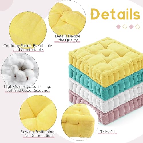 Jerify Mixed Pink 4 Pcs Large Floor Pillow Cushion,Square 20 x 20 - color: Mixed Pink, size: Square 20 x 20