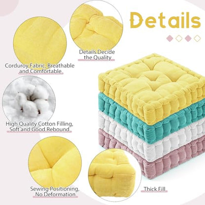 Jerify Mixed Pink 4 Pcs Large Floor Pillow Cushion,Square 20 x 20 - color: Mixed Pink, size: Square 20 x 20