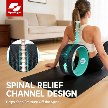 GymCope 3-Pack Back Roller Wheel Set, Spine-Safe Groove, 500 lbs | 1/2in sweat-resistant foam over ABS core, 3-pack 4in 6in 10in wheels, spine-safe groove, 500 lbs, yoga pilates gym, pvc free - style: 3Pack(4"+6"+10")-Black