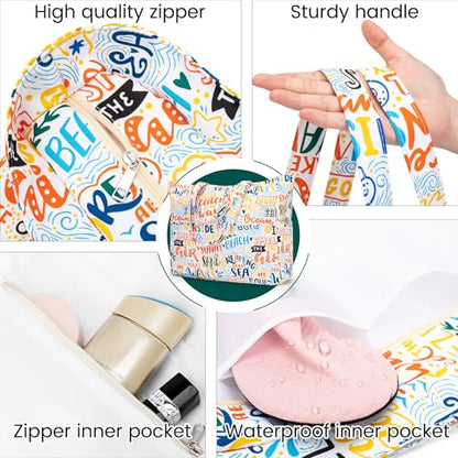 Iioscre Beach Bag for Women, Causal Hobo Handbags with Zipper Inner Pocket - color: Multi