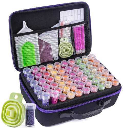 ZYNYXY 120 Slots Diamond Art Storage Container with Diamond Art Accessories and Tools, Portable Bead Storage Boxes for Diamond Painting Kits - size: Large