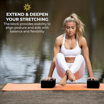 Bulk 4in Foam Yoga Blocks, 10 Pack - color: Black