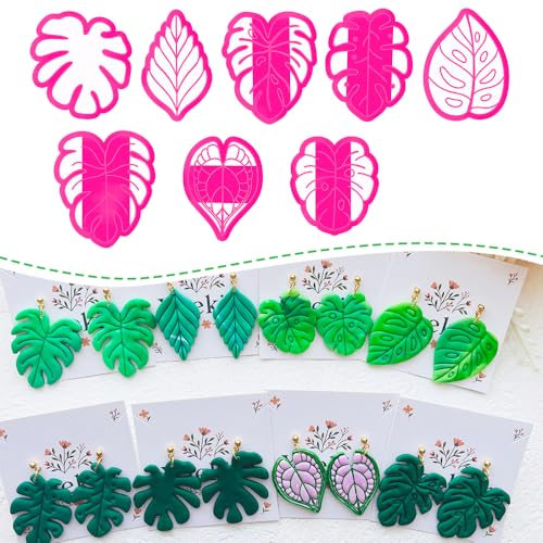 Leaf Shape Polymer Clay Cutters Set – Molds and Clay Cutters for Polymer Clay, Botanical Clay Earring Tools - color: B color