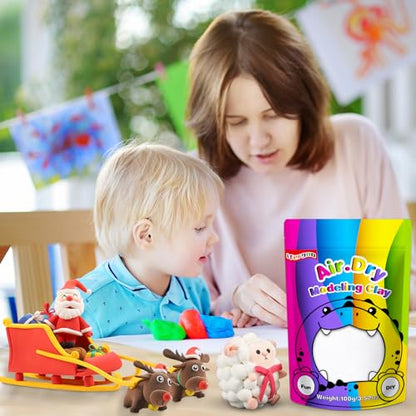 ifergoo 100g White Air Dry Clay, 3.5oz DIY Creative Modeling Clay for Kids | Refill Foam Magic Clay for School Art & Craft Project, Slime Supplies, Ultra-light & Soft, Gift for Age 3-12 Boys & Girls - color: White/100g