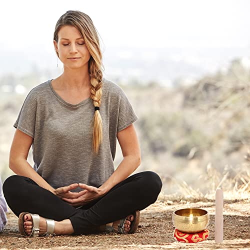 Singing Bowls, Tibetan Singing Bowl Set, Meditation Bowl, Sound Bowls-Easy To Play for Beginners - color: Gold Starter Edition - 3.15 inch