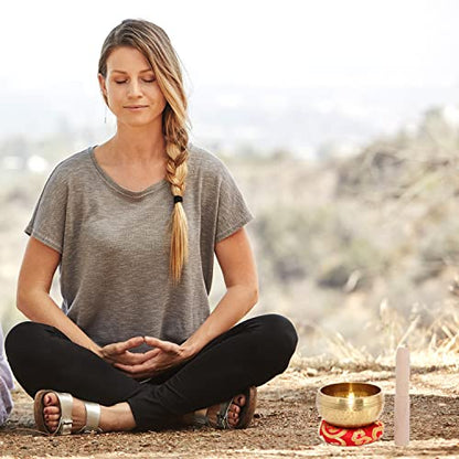 Singing Bowls, Tibetan Singing Bowl Set, Meditation Bowl, Sound Bowls-Easy To Play for Beginners - color: Gold Starter Edition - 3.15 inch