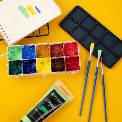 60 Compartments Plastic Watercolor Paint Palette with Lid | Airtight Leakproof Palette for Gouache, Acrylic and Oil - style: Paint Pallet-6Pcs