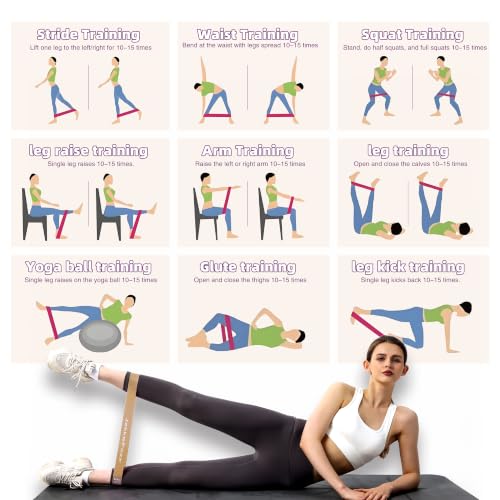 Resistance Loop Exercise Bands, Resistance Bands Exercise Bands for Home Fitness, Stretching, Strength Training, Physical Therapy,Elastic Workout Bands for Women Men Kids, Set of 5 - color: Coffee