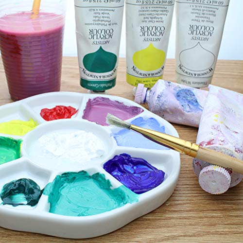 The Beadsmith Ceramic Mixing Palette, Sunflower Design Paint Holder, Arts & Crafts Accessories Organizer, 5.5" x 5.5" x .5", 9 Compartments (1 Palette) - size: 5.5" x 5.5" x 0.5"