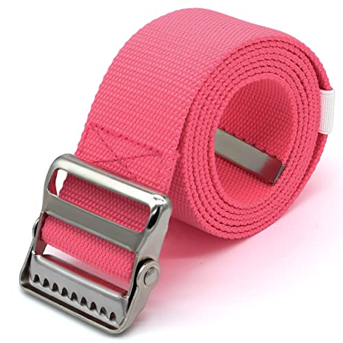 LiftAid Transfer and Gait Belt 60 Inch with Metal Buckle and Loop - Walking, Standing and Transfer Assist Aid for Seniors, Elderly Patients, Caregiver, Nurse, Therapist (Pink) - color: Pink