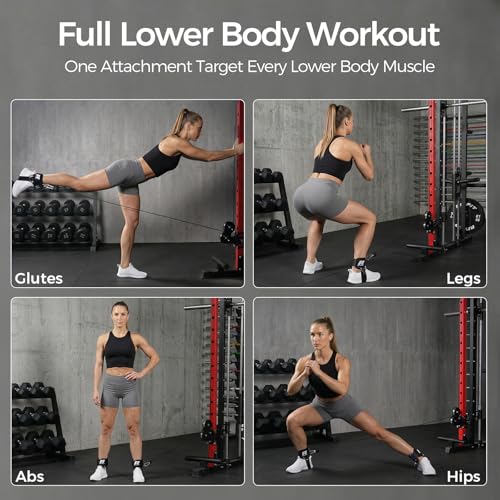 RitFit Kickback 발목 스트랩 패딩 발목 스트랩, 케이블 기계용, 강력한 후크 및 루프, 강화된 3 D링, 조절 가능한 편안한 핏 네오프렌 - 복근, 둔근 및 다리 운동을 향상시키는 프리미엄 발목 커프스 - color: 블루.