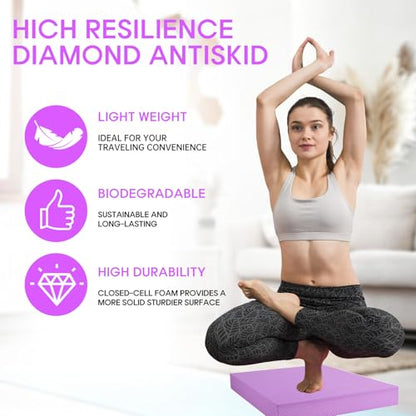 Exercise Balance Pad，Balance Foam Mat for Physical Therapy Equipment & Strength Stability Training, Slip Resistant Foam Mat for Yoga, Pilates, Meditation，Gardening knee pads - color: Purple