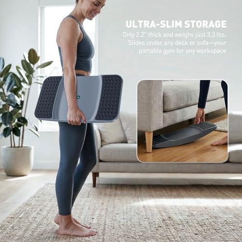 Standing Desk Balance Board - High-Rebound Comfort Core Wiggle Board for Active Standing - Lateral Tilt Exercise Board for Office Work with Washable TPE Massage Pads - 220 lbs, Gray