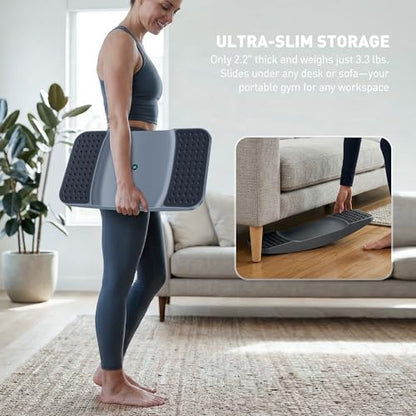 Standing Desk Balance Board - High-Rebound Comfort Core Wiggle Board for Active Standing - Lateral Tilt Exercise Board for Office Work with Washable TPE Massage Pads - 220 lbs, Gray