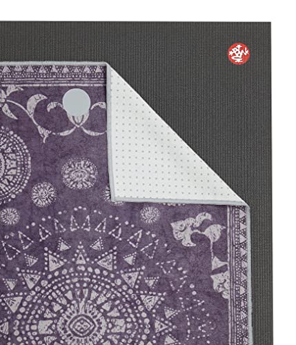 Manduka Yogitoes Hot Yoga Mat Towel - 71" | Moisture Activated Grip | Patented Silicone Nubs | Highly Absorbent, Durable & Easy Care | Made from Recycled Materials | 71 x 24 Inches | Geija Purple - color: Geiija Purple, size: 71" x 24"