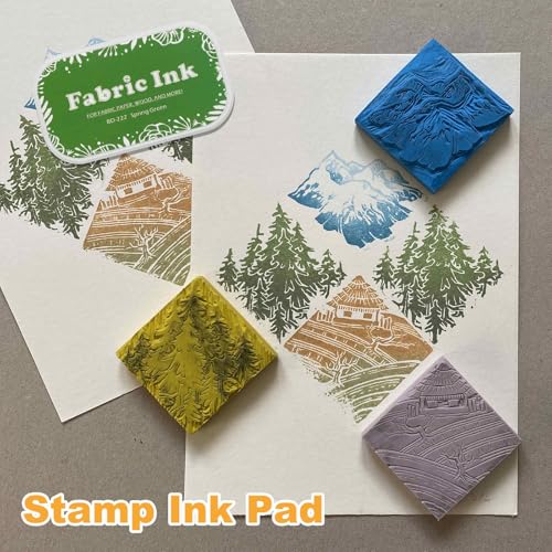 MECCANIXITY Ink Pads for Stamps, 3.7x2.2 Inch Fabric Ink Pad for Cloth, Wood, Paper, Fingerprint, DIY Card Making, Pink - color: Pink
