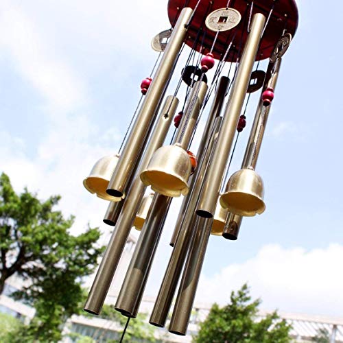 Chinese Traditional Retro10 Tubes 5 Bells Bronze Yard Garden Outdoor Living Wind Chimes 85cm (MT-626)… - size: Flower Bell
