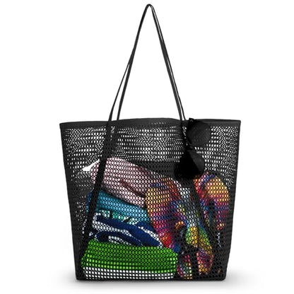 Iioscre Beach Bag for Women, Causal Hobo Handbags with Zipper Inner Pocket - color: Black
