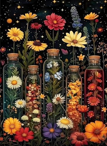 GOUOYANA Diamond Art Kits for Adults Vintage Flowers Diamond Painting Kits | Round Drill Flowers Diamond Painting Kits for Adults DIY Rhinestone 5D Diamond dots(Gemstone Craft)Home Wall Art Gift 12x16IN - color: DP01170