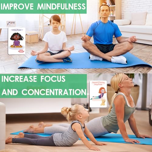 Yoga Cards for Kids - 75 Yoga Meditation Mindfulness Cards for Beginners, Mindful Sensory Play Activities, Exercise Flashcards, Self Regulation Classroom Therapy Suppliesv Autism Special Needs