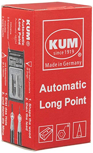 AS2M (1053121), Long Point Sharpener, sharpens in 2 steps; 2 spare blades includes. With lead pointers for 2 mm and 3.2 mm. BLUE only