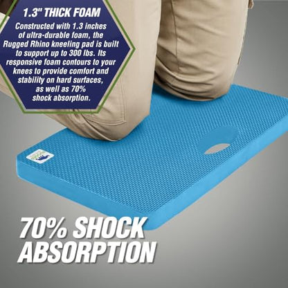 RUGGED RHINO Extra Thick Foam Kneeling Pad for Gardening 2 Pack Bright Blue | Thick Knee Pads, Holds 300 lbs, Protect Knees from Hard Concrete Surfaces for Gardening, Yard, Gym, Mechanic - color: Bright Blue