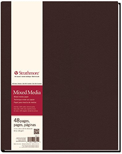 Strathmore (566-11 STR-566-11 48 Sheet No 90 Mixed Media Art Journal, 11 by 14", 11" x 14", White, 24 Count - size: 11x14 inch, style: Hardbound, Phase Out