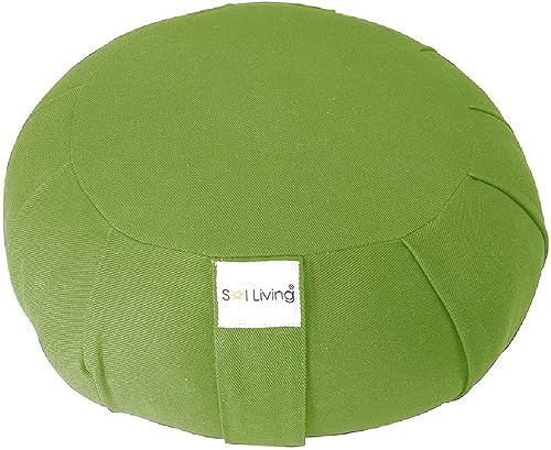 Meditation Cushion Sol Living Yoga Floor Pillow 100% Cotton Floor Cushion Removable Cover Firm Comfort Yoga Floor Cushion Seating for Adults Machine Washable Zafu Meditation Pillow Pouf Bolster Pillow - color: Green