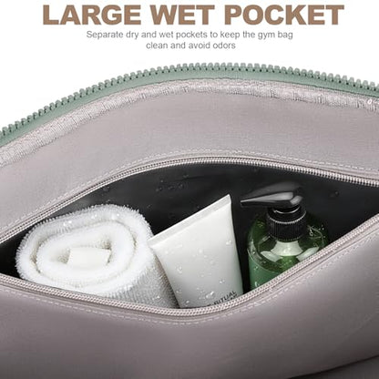 SYTRAH Gym Bag for Women, Duffle Sport Purse for Travel & Dance Green - color: Green(No shoe compartment)