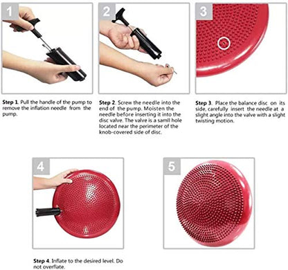 Inflated Stability Wobble Cushion, Yoga Balance Wiggle Seat Pad Disc for Pain Relief, Pelvic Floor Recovery, Rehabilitation Training - color: Red