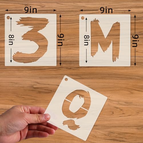 36Pcs Letter Stencils, Reusable Numbers & Alphabet Stencils, 8 inch,Cursive | Reusable, Numbers & Alphabet, For Painting on Wood, Wall, Fabric, Rock, Chalkboard, Signage, Spray Painting Compatible - size: 8 IN