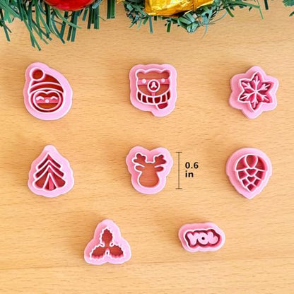 Keoker Christmas Clay Cutters - 8 Shapes Polymer Clay Cutters With Snowflake Design - color: WhitecolorA