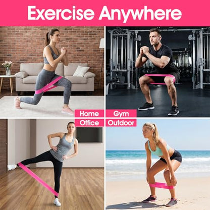 24 Pcs Resistance Bands Bulk Exercise Bands for Home Gym, Yoga, Pilates, 30 Lbs Purple-Red TPE Loop