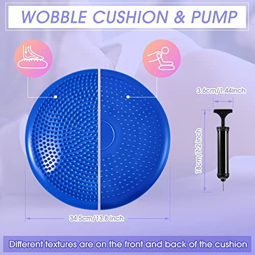 8 Pcs Balance Disc Set with Hand Pump, Wobble Cushion, 3 Balance Pods & 4 Spiky Massage Balls, for Sensory child, Balancing Training, Physical Recovery, Exercise, Adults, Dogs - color: Vivid Colors