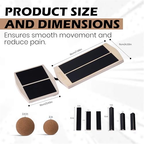 Foot & Ankle Strengthener Kit – Ankle Balance Board for Strength, Stability, Mobility & Injury Recovery – Complete Set with Beginner & Advanced Bars, 2 sizes Cork Balls, Manual & Carry Bag