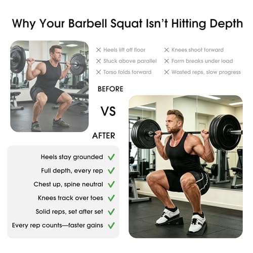 Folaps Squat Wedge Block with Guide for Heel Elevated Squat Weightlifting Slant Board for Squats with Carry Bag to Improve Mobility Balance and Strength Performance - color: Dark
