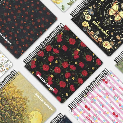 Hardcover Sketchbook,7.2"x8.3"Spiral Bound Drawing Pad, Noir Scarlet Flower | 150gsm(92lb)Acid-Free Thick Paper,Blank Art Journal for Adults,Artists&Beginners,Ideal for Sketching,Doodling and Mixed Media - color: noir scarlet flower