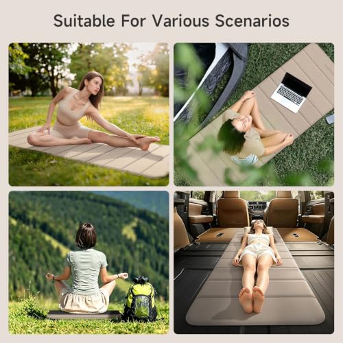 12-Fold POE Yoga Mat 75x26x0.4 Inches | Non-Slip, Compact, Workout-Friendly for Yoga, Pilates, Strength Training & Meditation - color: Milk coffee+Black