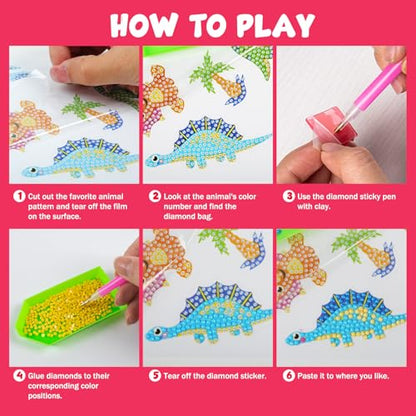 Labeol Diamond Art Kits for Kids Boys and Girls Ages 6-8-10-12 Easy to DIY Creative Diamond Art Sticker Craft by Numbers Kits for Kids and Adult Beginners (Butterfly) - style: butterfly