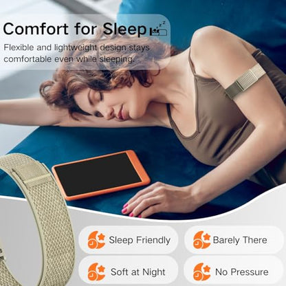 Bicep Bands Compatible for Polar Loop (2025) / Visible Armband 2.0 Straps - color: A-Beige