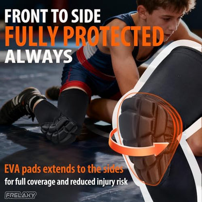 Frelaxy Wrestling Knee Pads, Padded Compression Sleeves for Men Women - size: Medium
