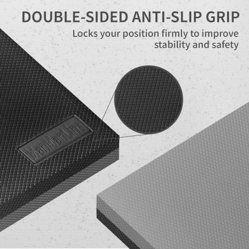 Balance Pad for Physical Therapy Exercises - 15" x 12" Extra Thick Non-Slip Stability Trainer - 2.36" Soft TPE Foam Mat for Knee & Ankle Recovery, Core Strength & Home Gym - color: Black/Gray