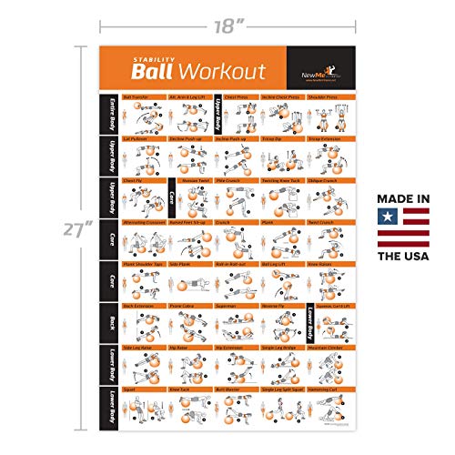 NewMe Fitness Workout Posters for Home Gym - Exercise Posters for Full Body Workout - Core, Abs, Legs, Glutes & Upper Body Training Program