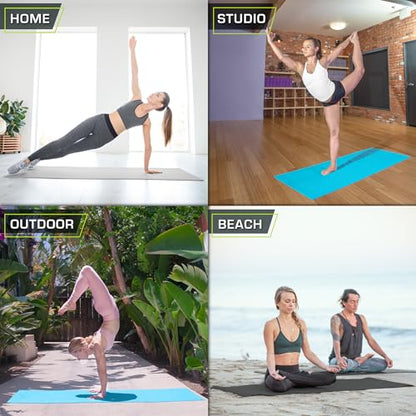 ProsourceFit Classic Yoga Mat 1/8” (3mm) Thick, Extra Long 72-Inch Lightweight Fitness Mat with Non-Slip Grip for Yoga, Pilates, Exercise - color: Grey